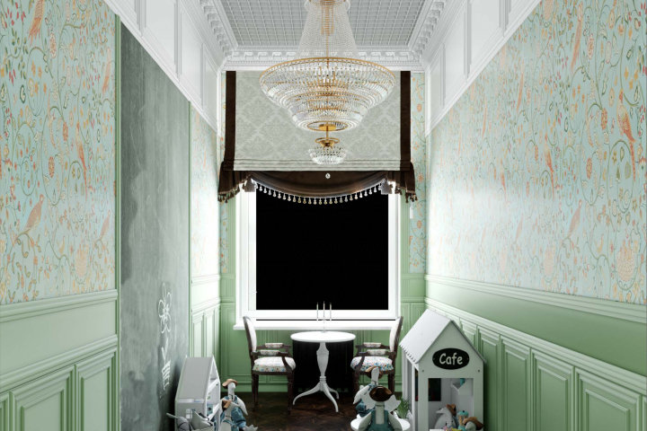 Дизайн-проект кофейни с деткой комнатй