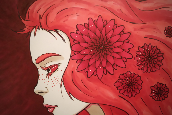 Красная девушка.