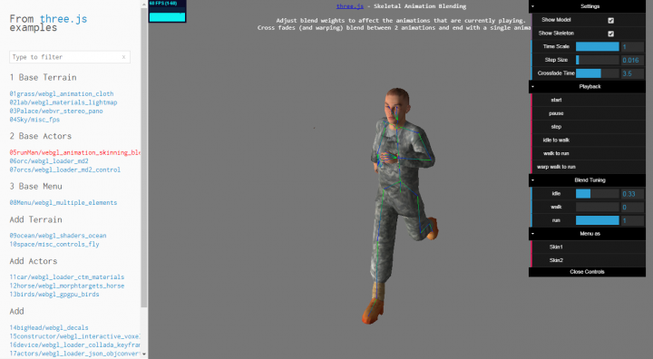 Адаптация и доработка модулей-примеров three.js