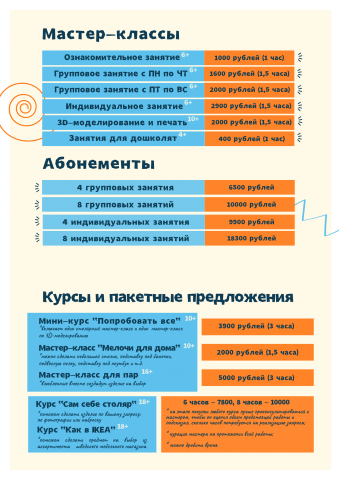 Список услуг для печати и для размещения на сайте