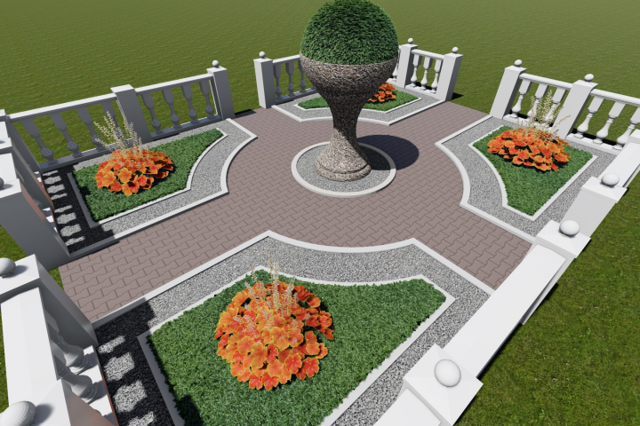 Двор с балюстрадами