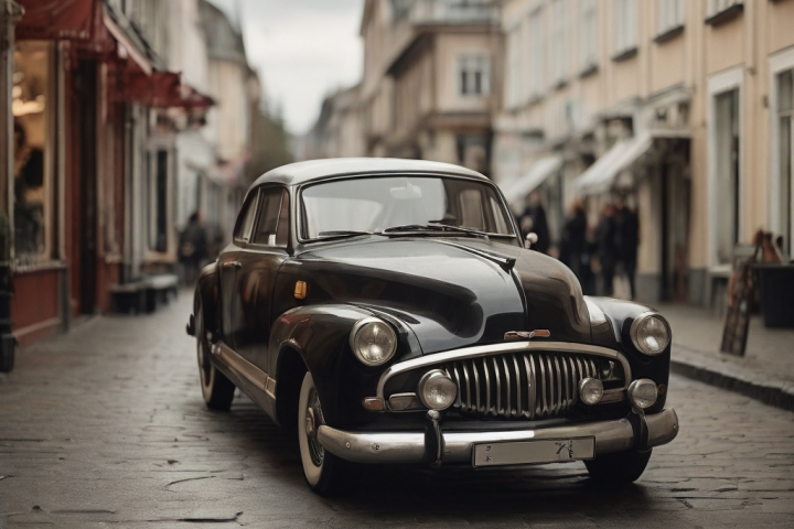 Старинный Автомобиль в городе