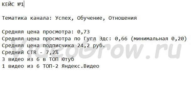 Кейс по каналу про Успех