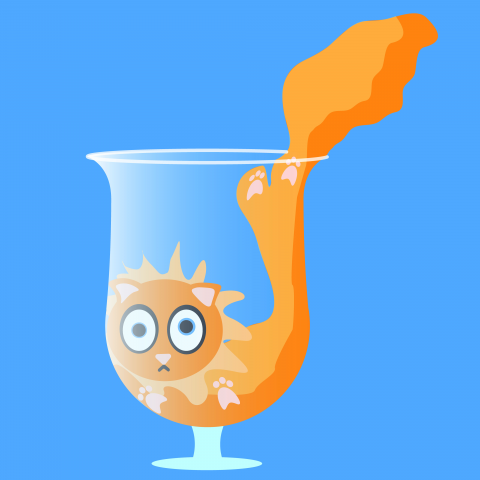 Cartoon cat. Letter J