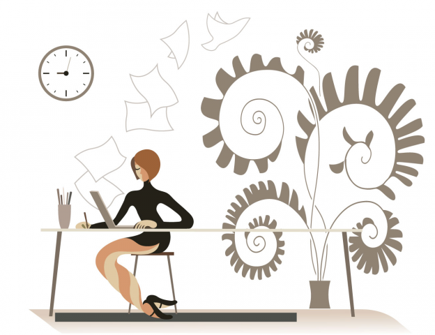 Business-woman in art sphere. Designer