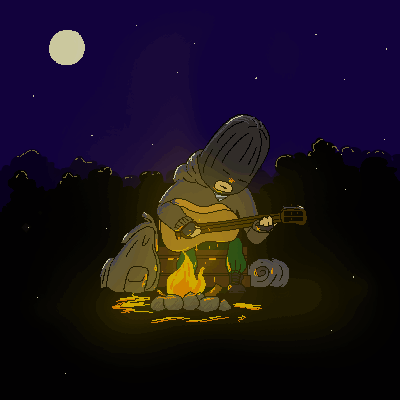 Сталкер играет на гитаре