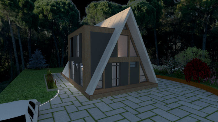 Проект дома  в стиле А-фрейм