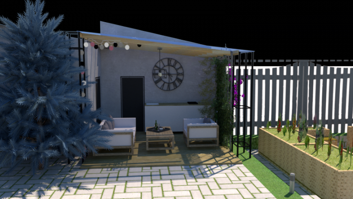 Ландшафт для  немецкого дома .