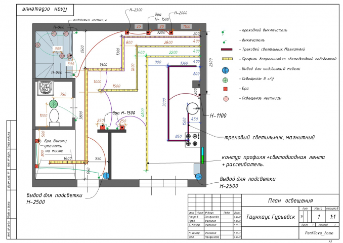 план освещения