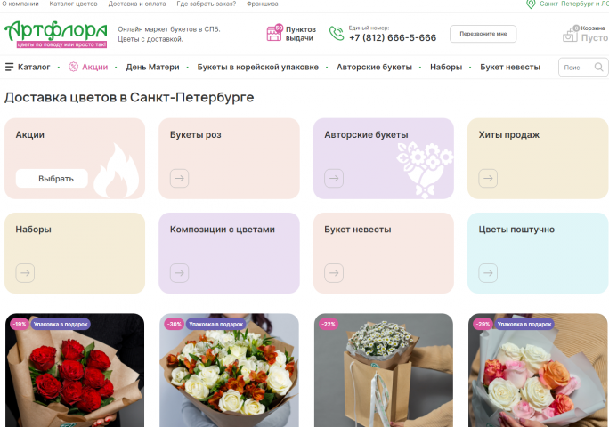 Сеть цветочных магазинов