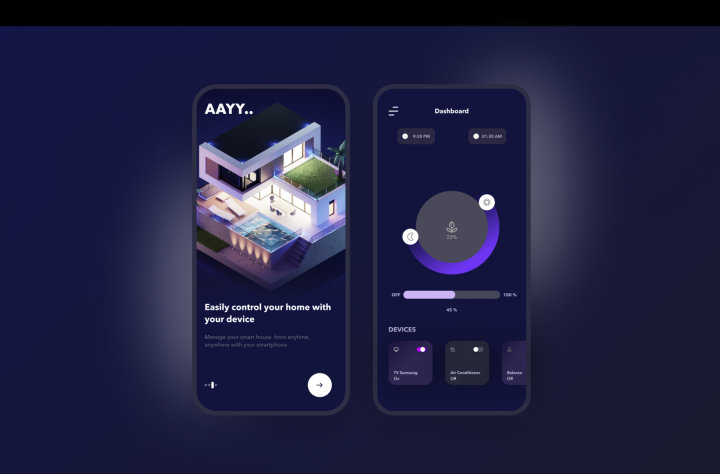 Концепт приложения Умного Дома на iOS и Android