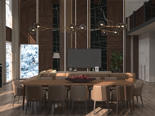 Дизайн проект гостиной в частном доме