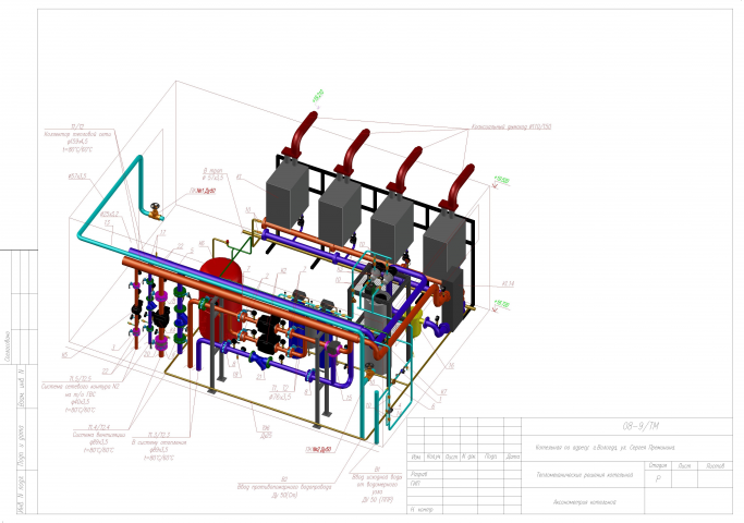 Котельная на базе 4 настенных котлов