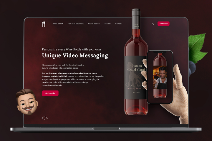 Сайт для сервиса "Message on Wine"