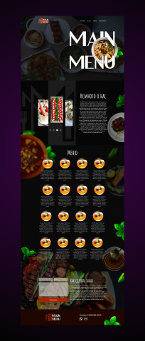 Landing page from company Main Menu