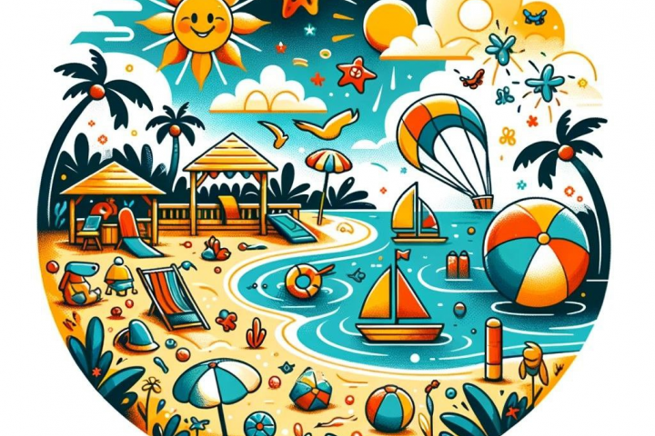 Логотип пляжного детского сада.