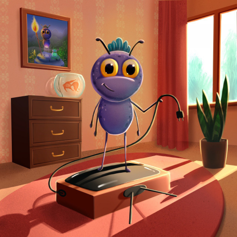 Иллюстрация персонажа в среде