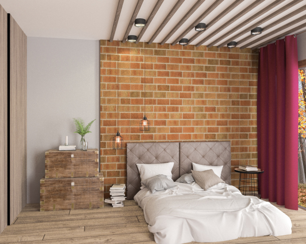 Спальня в стиле Лофт