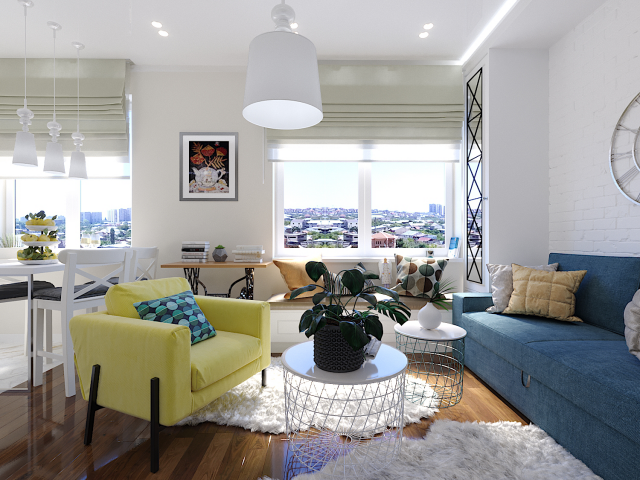 Гостиная с кухней