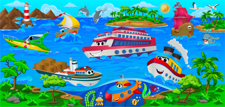 Коврик Корабли