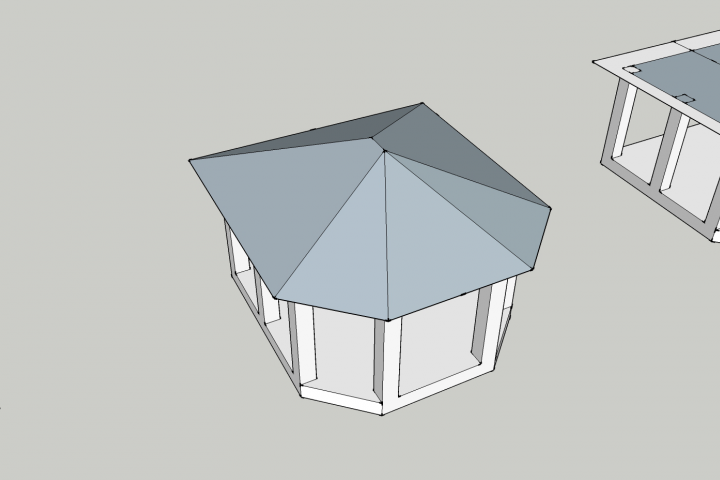 Визуализация кровли беседки