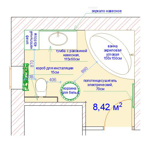 санузел в коттедже