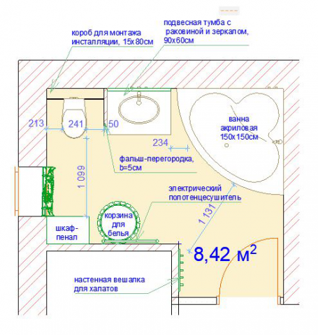 санузел в коттедже