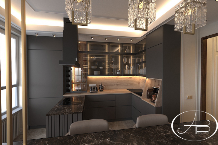 3D визуализация кухня