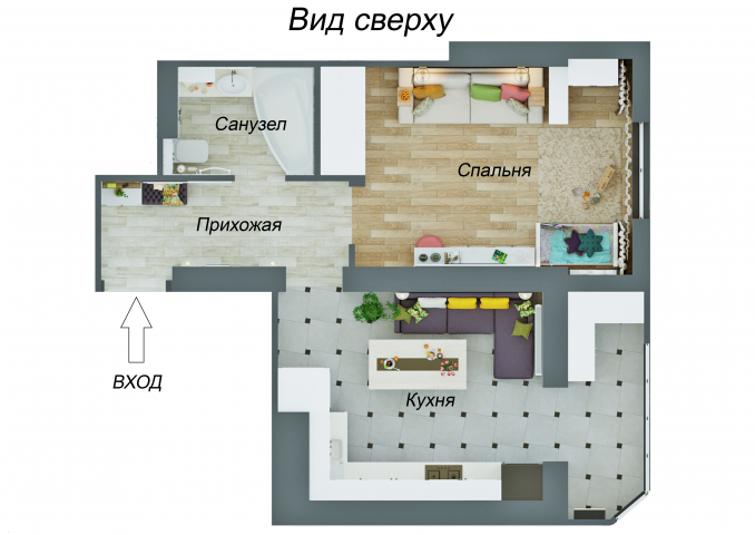 Квартира 44 м.кв. Планировка. Город Кишинёв