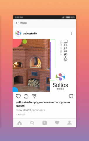 Оформление рамки для постов в Instagram