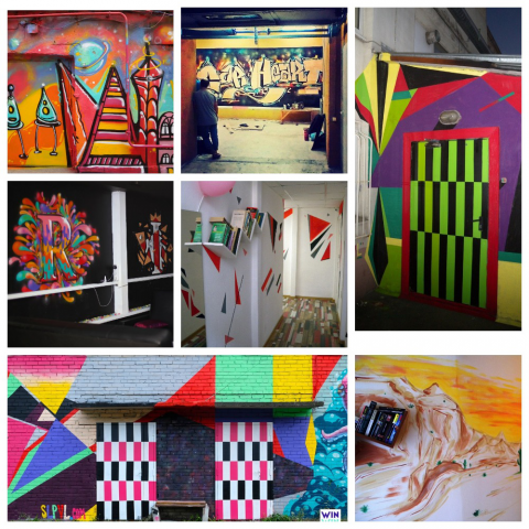 Оформление, Граффити, Геометрия - для пространств и помещений