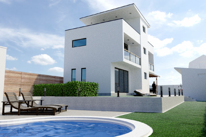 Проект коттеджа с плоской эксплуатируемой кровлей