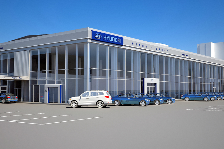 Проект автоцентра с использованием брендбука