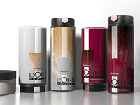 Упаковка для серии средств по уходу за волосами Loreal