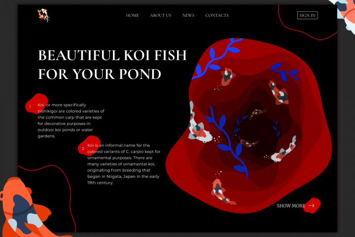 Дизайн концепт рыба кои