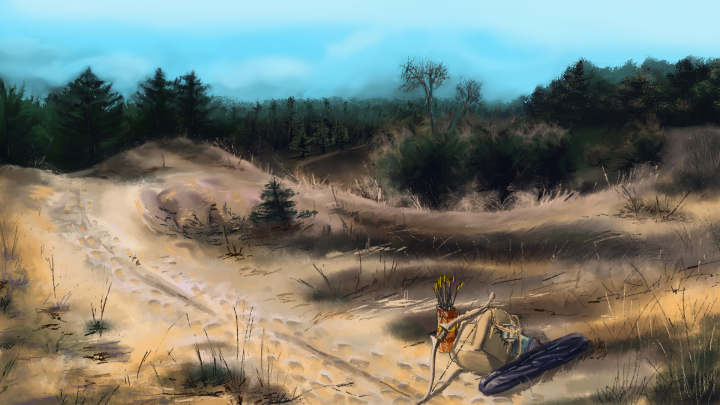 Лес. Пригорок. Привал