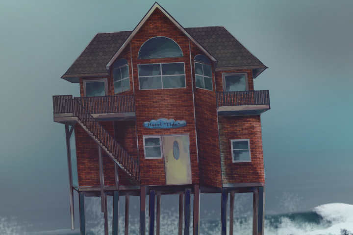 "Дом на сваях". Photoshop, рисунок на планшете без фильтров