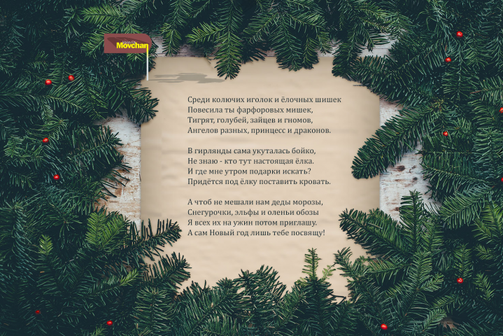 Новый год. Любимой "Среди колючих иголок и ёлочных шишек"