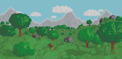 Summer Field 3D Pixel Art