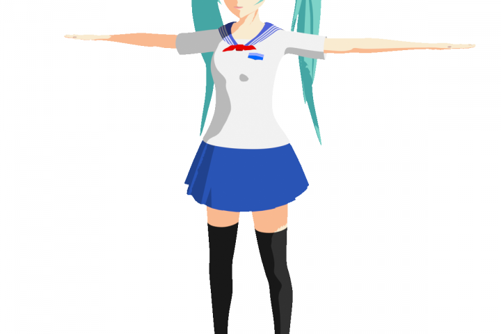 Hatsune Miku in school uniform