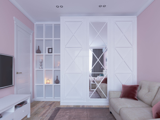 Дизайн спальни-гостиной в сталинском доме