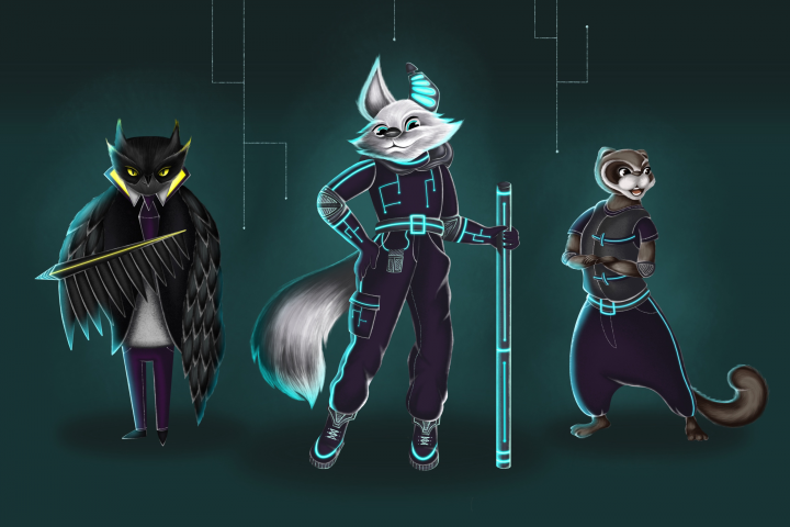 Сетка персонажей, киберпанк