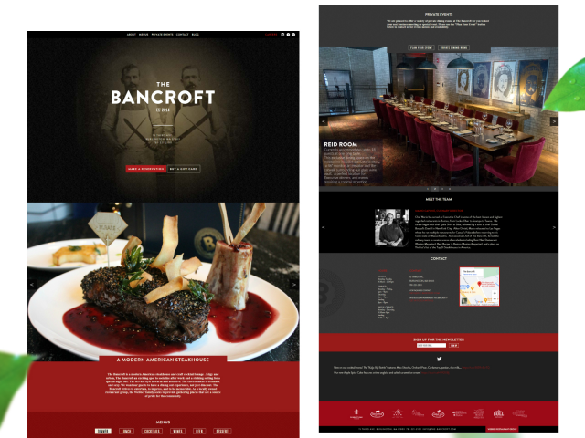 Website design for a meat restaurant