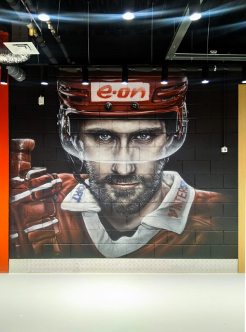 Хоккеист в ледовой арене