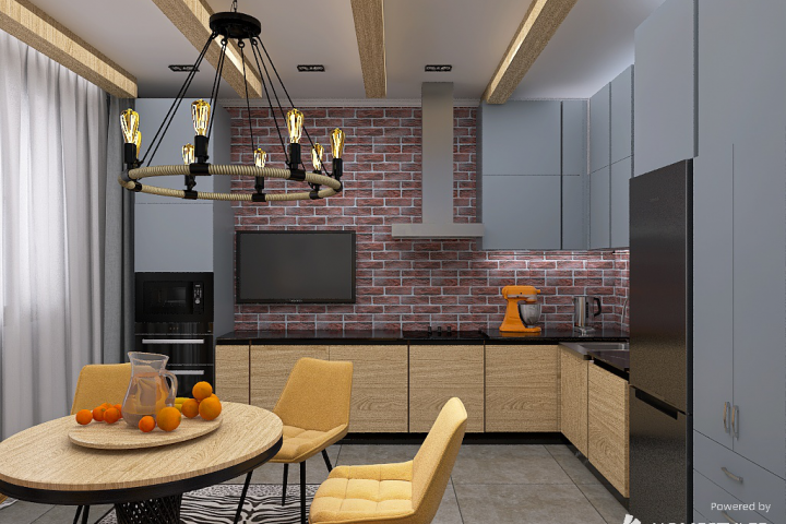 Дизайн-проект 2-х комнатной квартиры в стиле лофт