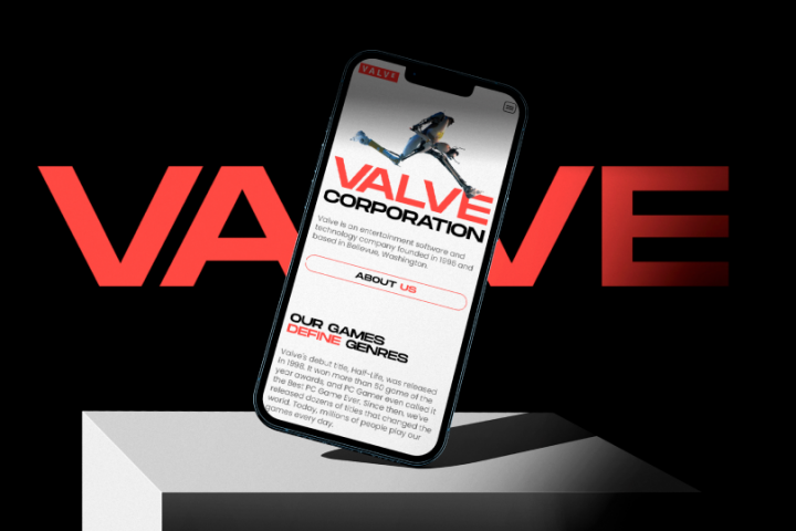 Редизайн Корпоративного сайта Valve Corporation