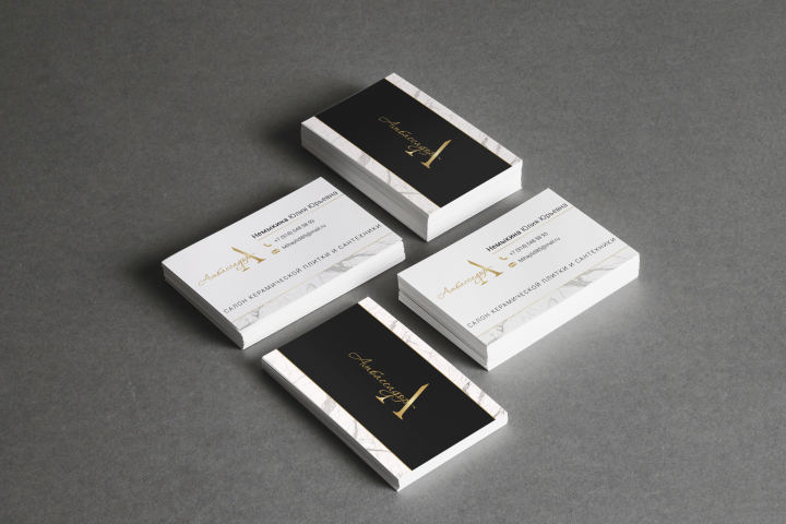 Разработка визиток салона керамики и сан техники