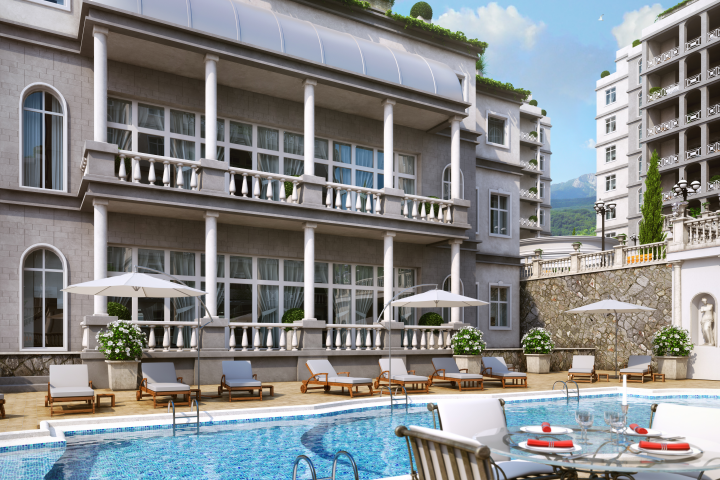 Визуализация гостиничного комплекса