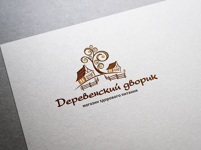 Логотип Деревенский дворик. Магазин здорового питания