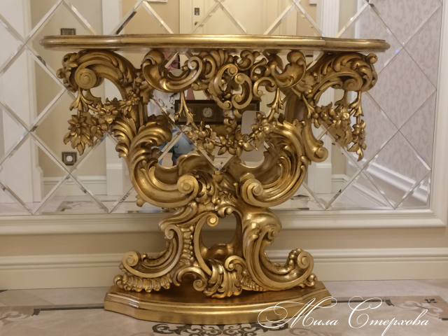 Консоль из массива (ручная резьба)